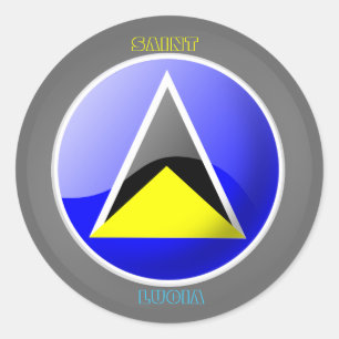 ROND DRAPEAU DE ST LUCIA SUR STICKER