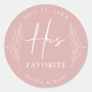 Rond Dusty Rose Son Sticker préféré mariage Favor Stick