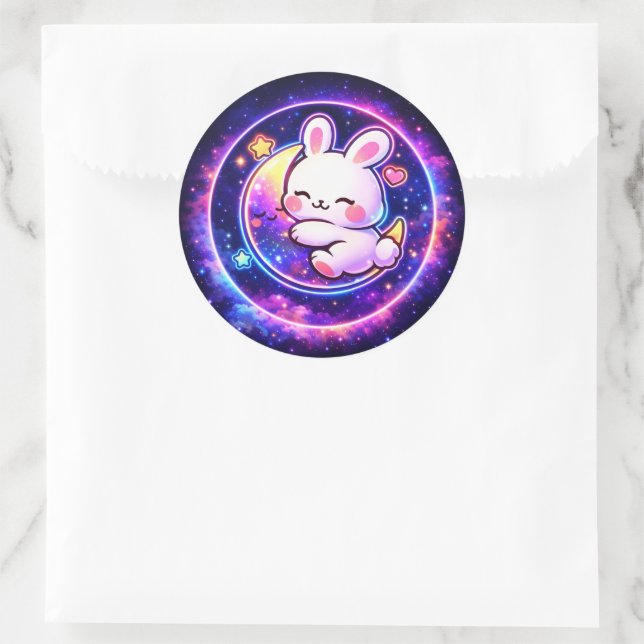 Rond Easter Galaxy Bunny Sticker | Spring Holiday Gift (Sac)
