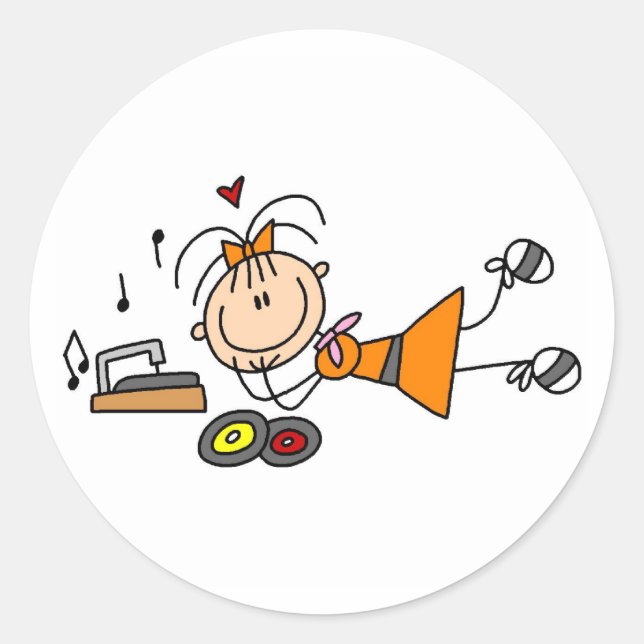 Rond Écouter Le Sticker Du Joueur D'Enregistrements (Devant)
