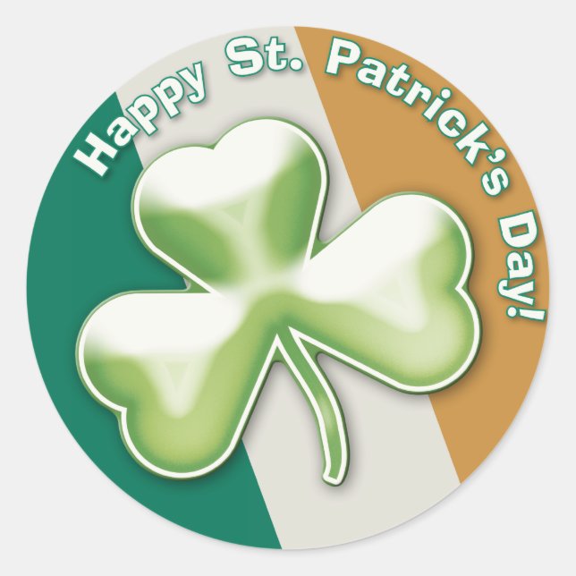 Rond Eerie shamrock :Bonne Saint Patrick ! - Sticker (Devant)