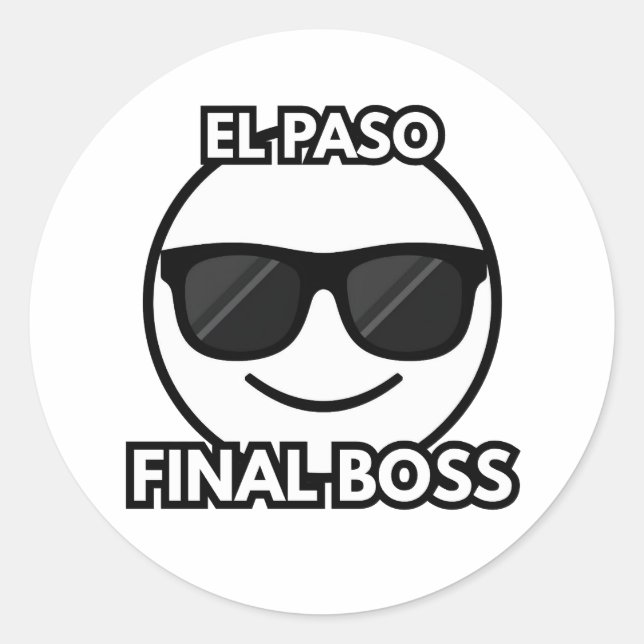 Rond El Paso Final Boss Cool Emoji Sticker (Devant)