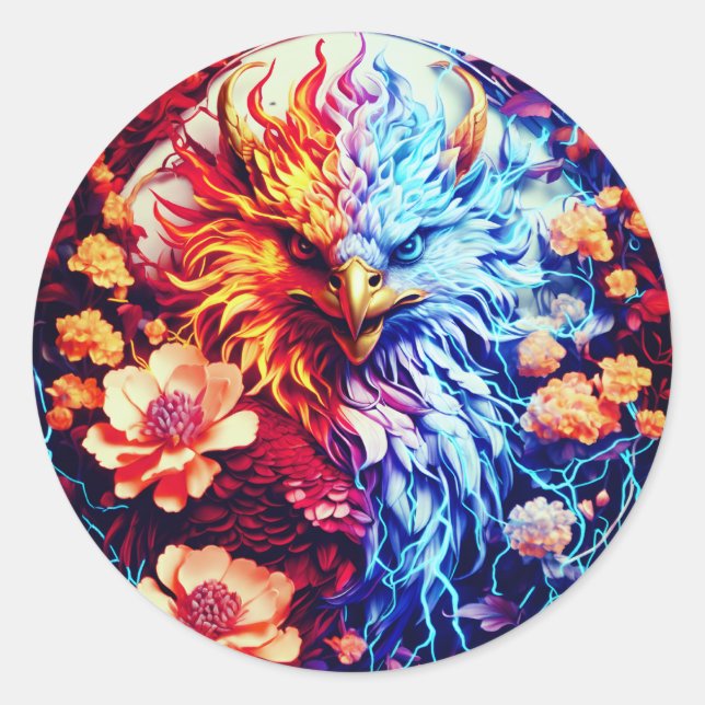 Rond Electric Neon Eagle Sticker (Devant)