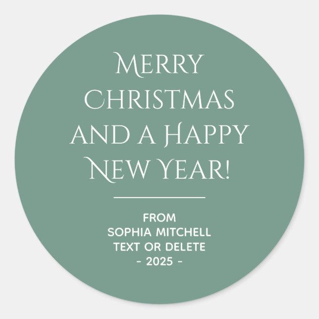 Rond Élégance bouchée - Sticker de Noël Turquoise océan (Devant)