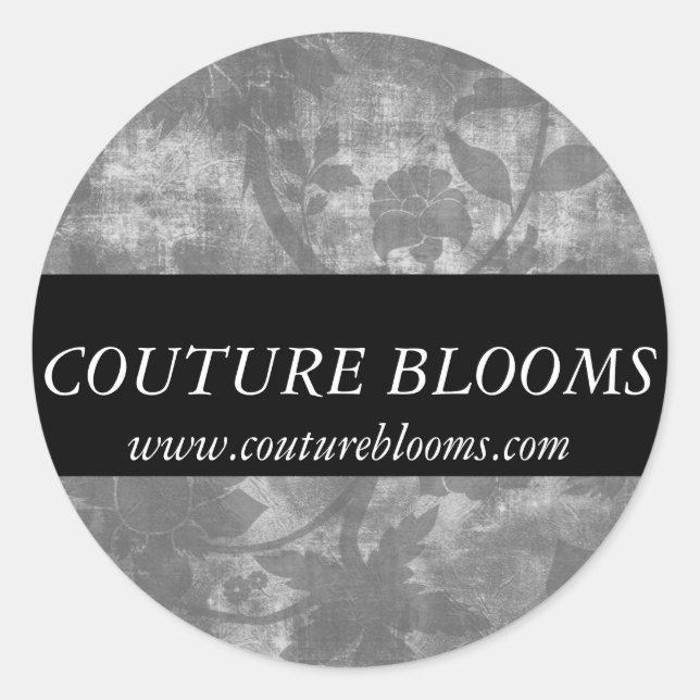 Rond Élégant fleuriste Couture Sticker d'affaires (Devant)