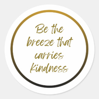 Rond Elegant Gold Inspirational Quote Sticker