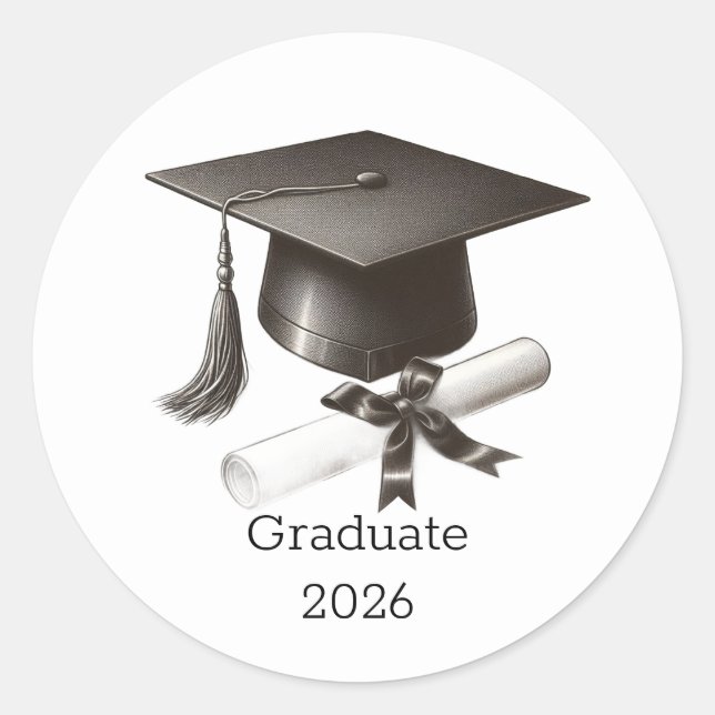 Rond Elegant Graduation Envelope Seal Sticker (Devant)