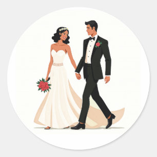 Rond Élégant moment de mariage Sticker