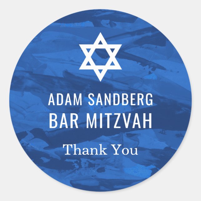 Rond Élégant pinceau et étoile de David Sticker (Devant)