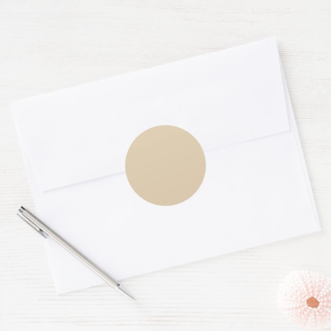 Rond Élégant Sticker Arrondi Beige Classic (Enveloppe)