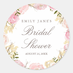 Rond Élégant Sticker Bridal Rose Rose Rose