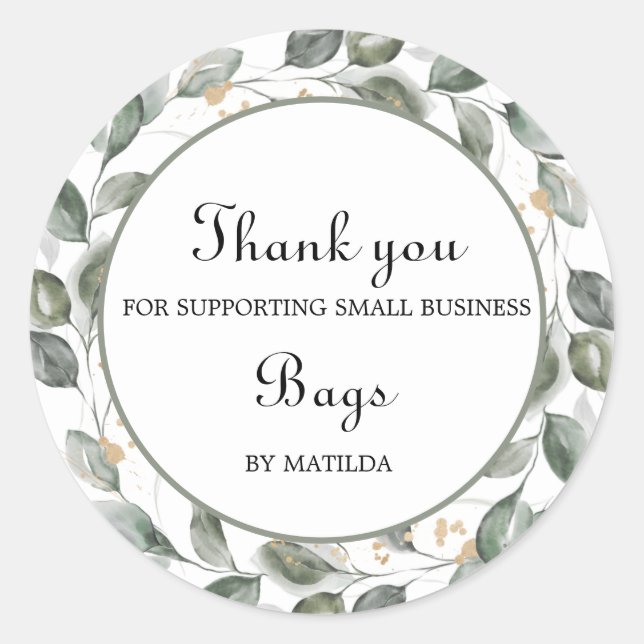 Rond Élégant Sticker Classic Round Green (Devant)