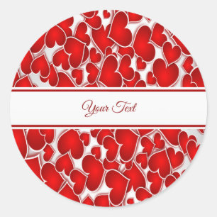 Rond Élégant Sticker Classic Round Hearts