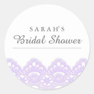 Rond Élégant Sticker Fête des mariées dentelle violette