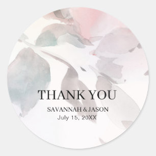 Rond Élégant Sticker Mariage Floral