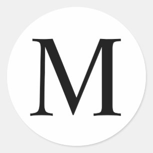 Rond Élégant Sticker Monogram Classic Round