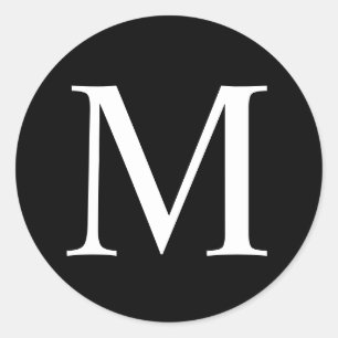 Rond Élégant Sticker Monogram Classic Round