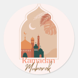 Rond Élégant Sticker Ramadan Moubarak Ramadan