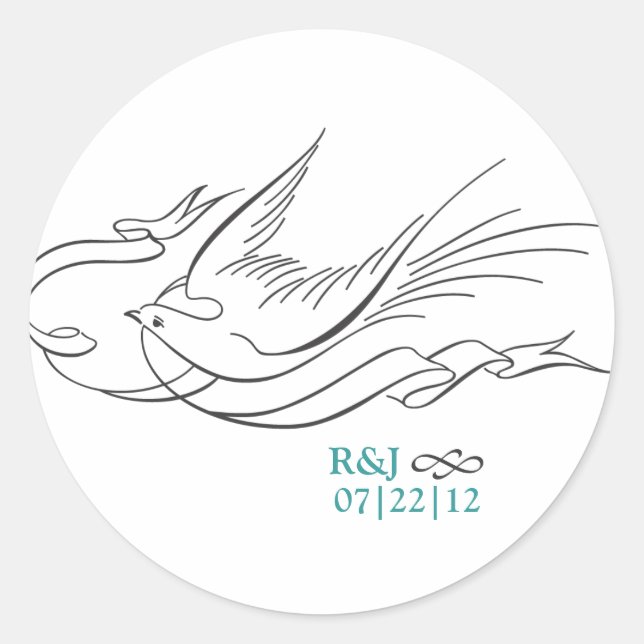 Rond Élégant Type Mariage Monogramme Sticker (Devant)