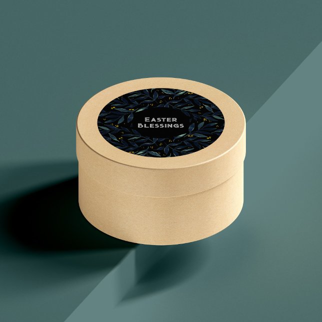 Rond Élégante aquarelle branches Sticker de Pâques (Créateur téléchargé)