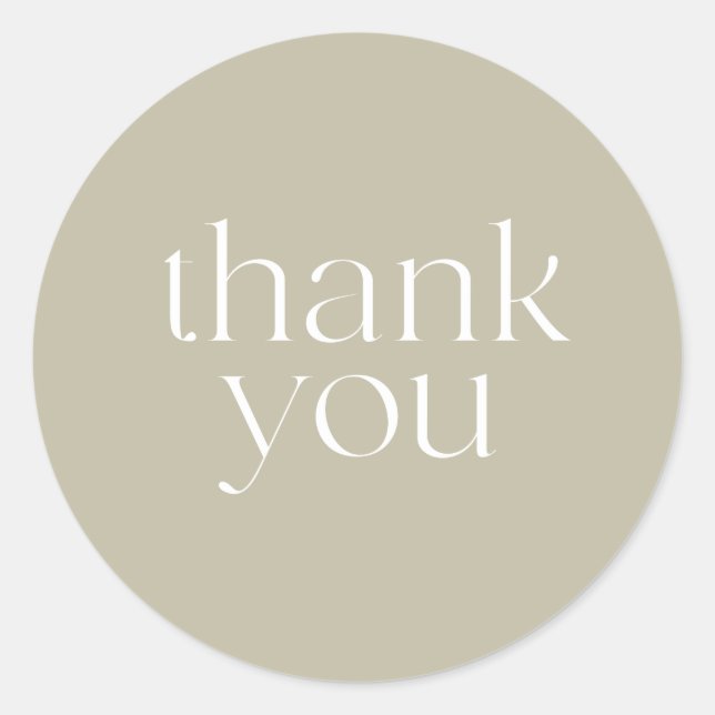 Rond Elégante Pierre Ronde Merci Beige, Sceau, Sticker (Devant)