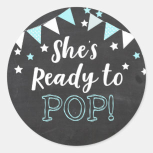Rond Elle est prête à pop Sticker Boy