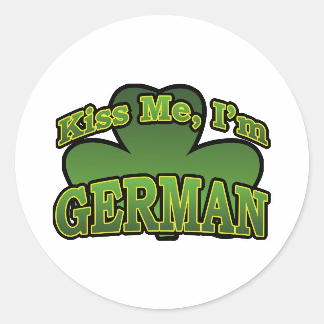 Rond Embrasse-moi Je suis Allemand Sticker (Devant)