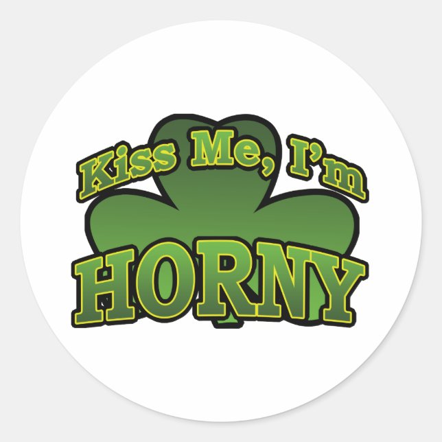 Rond Embrasse-moi Je suis Horny Sticker (Devant)