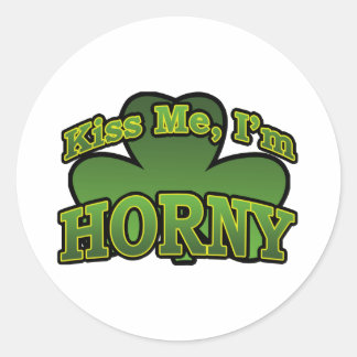 Rond Embrasse-moi Je suis Horny Sticker