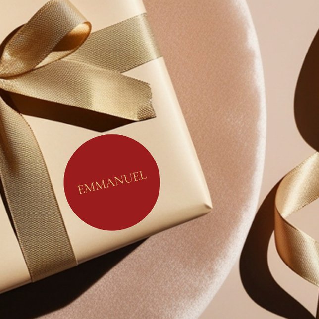 Rond EMMANUEL - Red Minimal Christmas Sticker #4 (Créateur téléchargé)