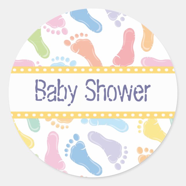 Rond Empreintes bébé - Sticker Baby shower (Devant)