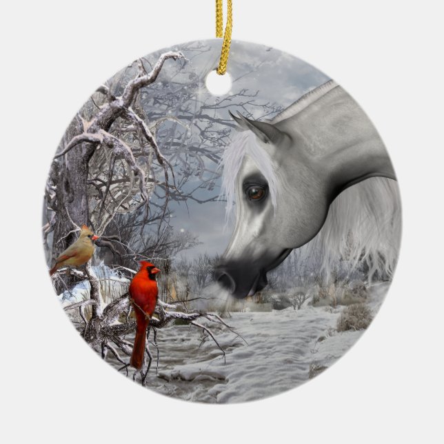 Rond En Céramique Arabe et ornement de cardinaux (Devant)