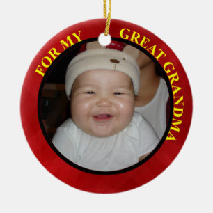 Rond En Céramique Balise et ornement cadeau photo Great Grand-mère
