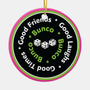 Rond En Céramique bon ornement d'amis de bunco