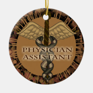 Rond En Céramique Caduceus Médecin Assistant ornement