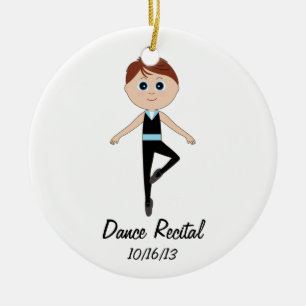Rond En Céramique Danseur de garçon : Ornement commémoratif de