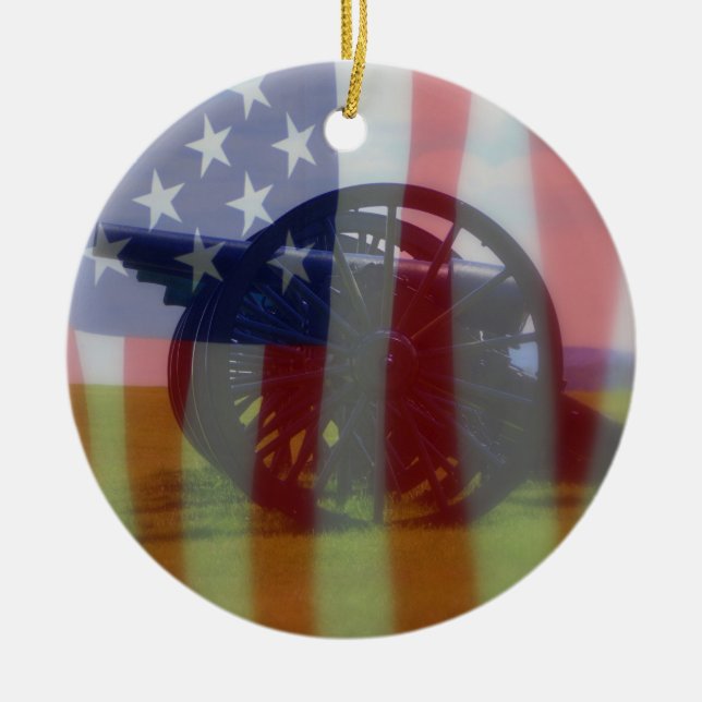 Rond En Céramique Drapeau et ornement canonique (Devant)