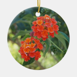 Rond En Céramique Flower power et ornement de nature - Lantanas