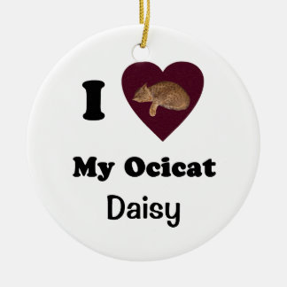 Rond En Céramique I coeur mon ornement personnalisé par Ocicat
