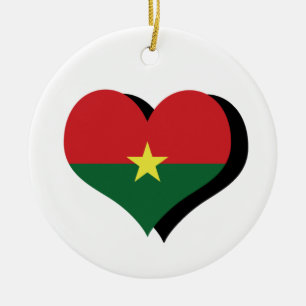 Rond En Céramique Je suis amoureux de Burkina Faso Ornement