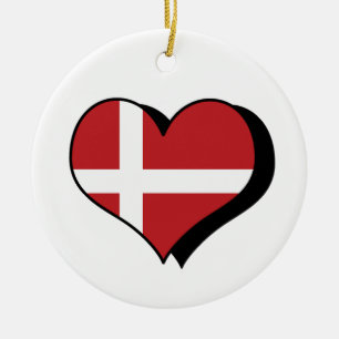 Rond En Céramique Je t'aime Danemark Ornement