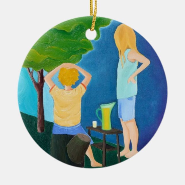 Rond En Céramique La limonade lutte ornement (Devant)