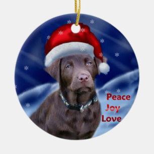 Rond En Céramique Labrador Retriever Cadeaux de Noël Ornement