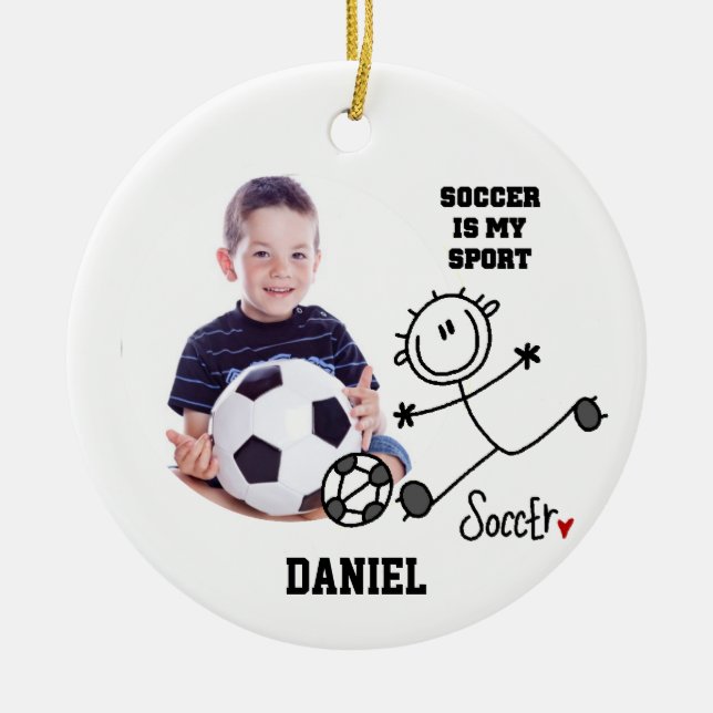 Rond En Céramique Le soccer est mon ornement photo sport (Devant)