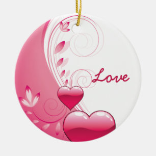Rond En Céramique Love Valentine's Day coeurs tournois ornement pers