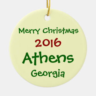 ROND EN CÉRAMIQUE NOUVEL ORNEMENT 2016 DE JOYEUX NOËL D'ATHÈNES LA