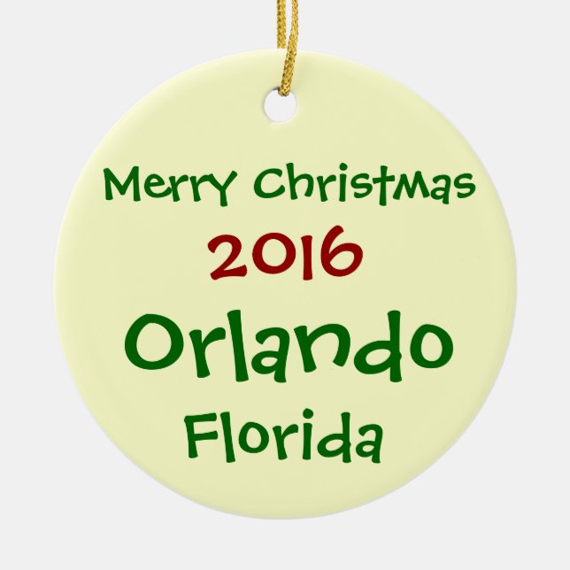ROND EN CÉRAMIQUE NOUVEL ORNEMENT 2016 DE JOYEUX NOËL D'ORLANDO LA (Devant)