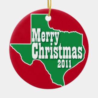 Rond En Céramique Ornement 2011 de Noël de style du Texas
