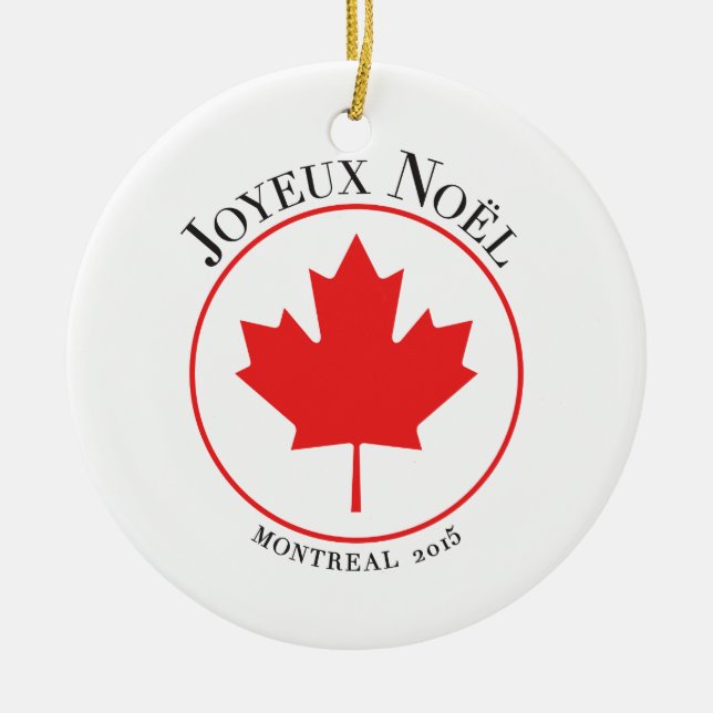 Rond En Céramique Ornement 2015 de Noël de Montréal (Devant)