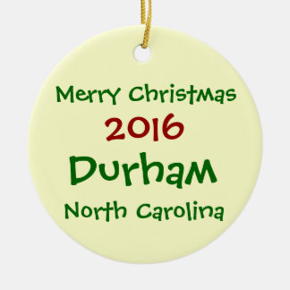 ROND EN CÉRAMIQUE ORNEMENT 2016 DE NOËL DE DURHAM LA CAROLINE DU